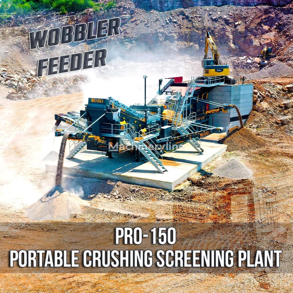 naujas trupinimo įrenginys FABO PRO-150 MOBILE CRUSHING SCREENING PLANT WITH WOBBLER FEEDER