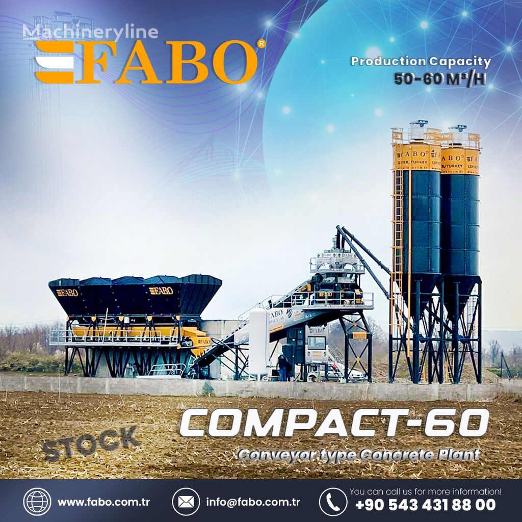 nauja betono gamykla FABO COMPACT-60 CONCRETE PLANT | CONVEYOR TYPE