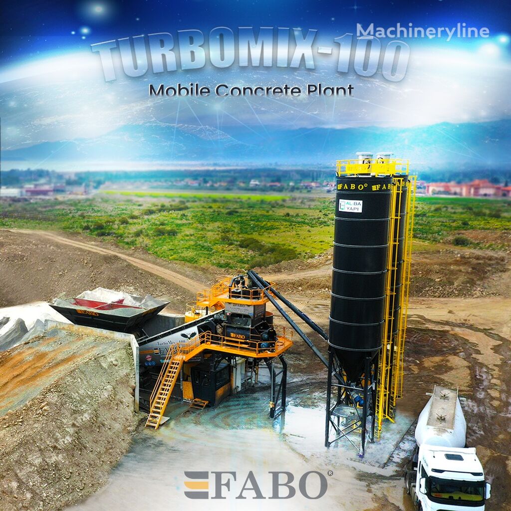nauja betono gamykla FABO TURBOMIX-100 Mobile Concrete Batching Plant