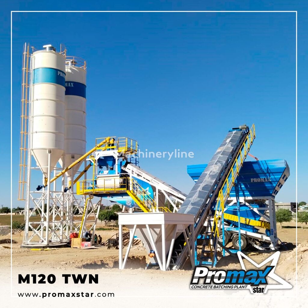 nauja betono gamykla Promax Mobile Concrete Batching Plant M120-TWN (120m3/h)