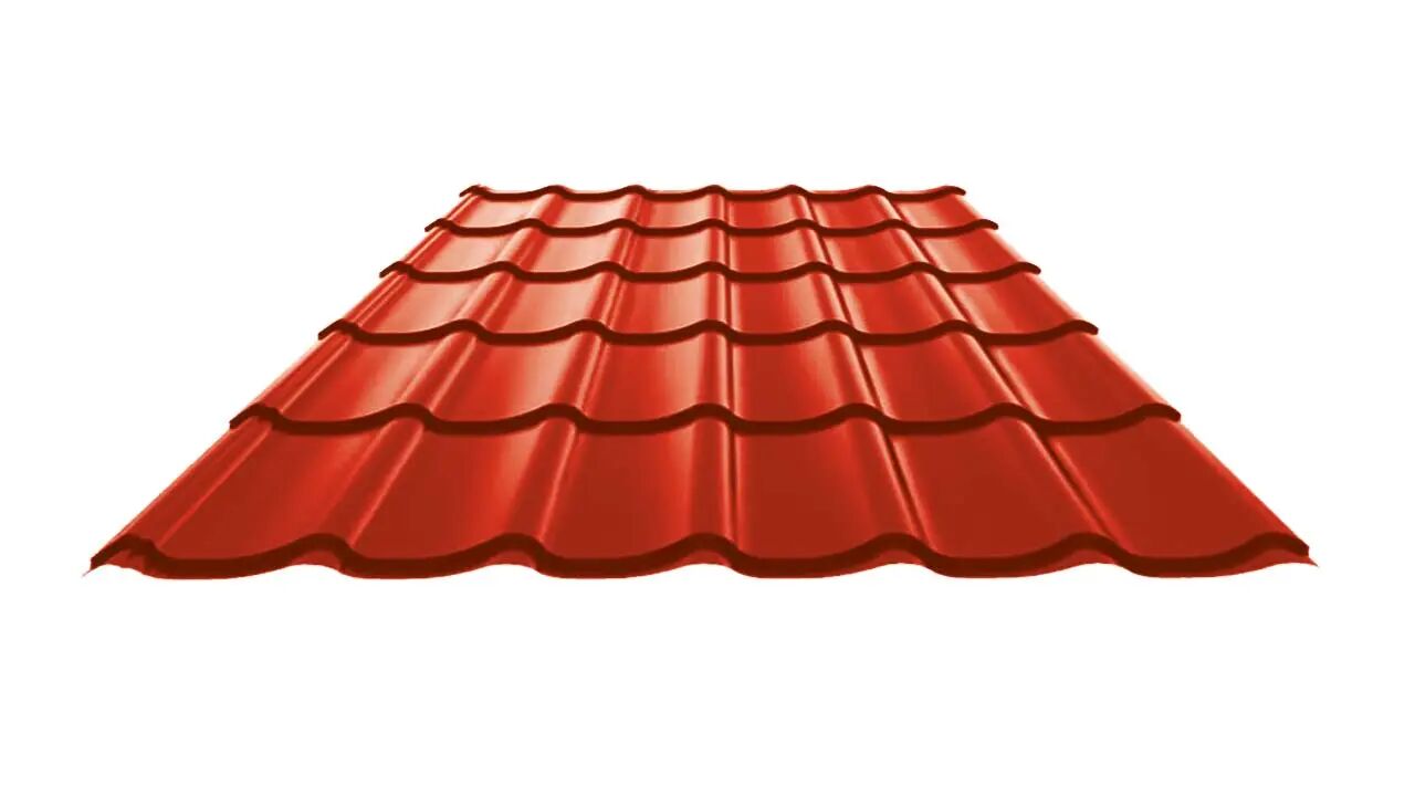 Metalo stogo čerpių lakštas (raudonas)